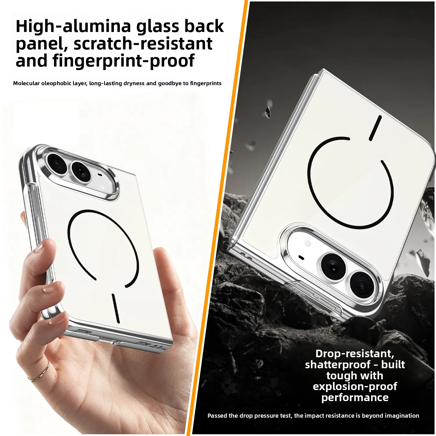 Magnetic Electroplating Integrated Case with Lens Protection - Anti-Scratch and Shockproof Back Cover