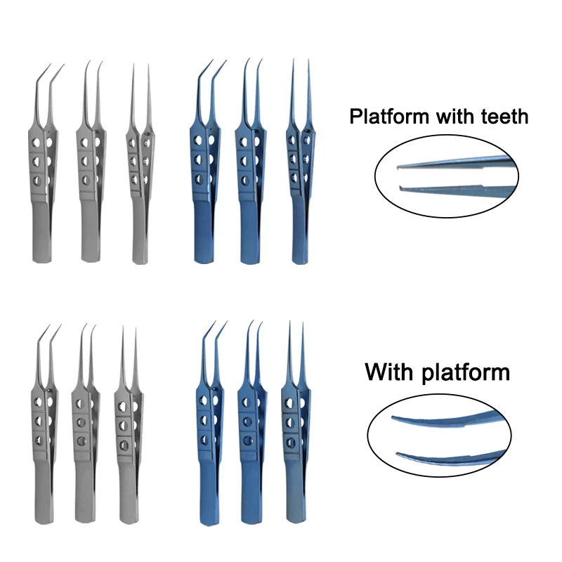 Ophthalmic Forceps 1pcs 8.5cm Eye Surgical Tweezers Straight Angle Curved Ophthalmic Instrument
