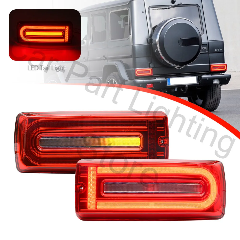 

2Pcs LED Dynamic Stop Rear Tail Warning Lamp Turn Signal Blinker Parking Running Light For 1990-2018 Benz W463 G230 G350d G36