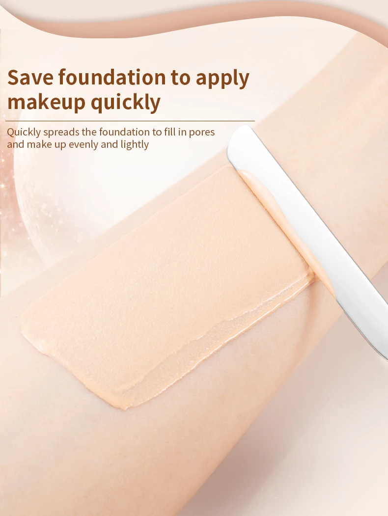 Edelstahl Make-up Mischspatel Stick Mischstab Kosmetik Spatel Foundation Creme Mischwerkzeuge – Detail 5