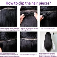 Extensions à clips sans couture, cheveux humains lisses, brésiliens, Remy, naturels, doux, 8 pièces, 120 g, extensions à clips en cheveux humains 5