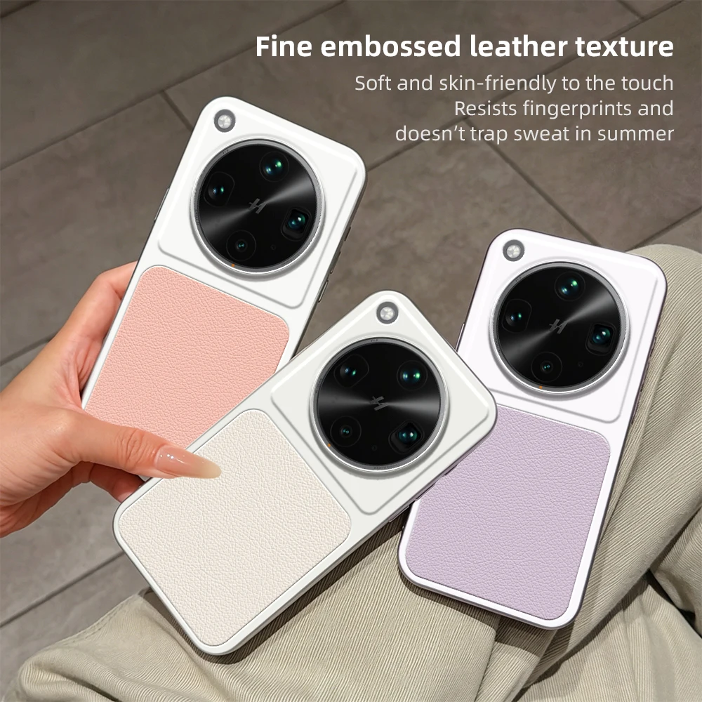 Luxury Leather Case with Lens Protection & Matte Finish – Premium Back Cover