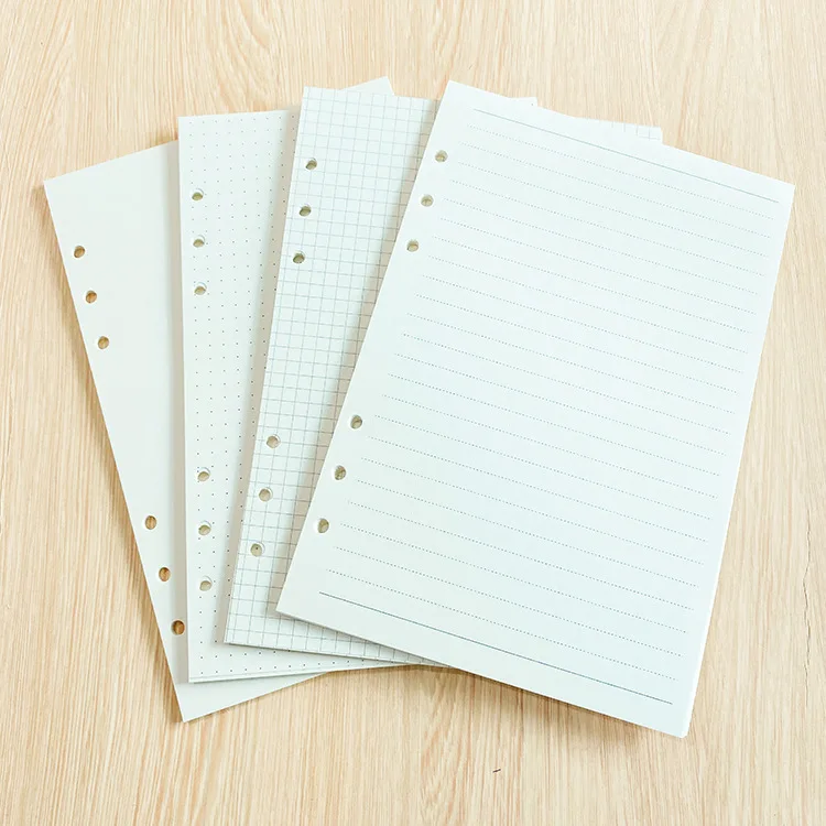 80Sheet  A5 A6 A7Loose-leaf Replacement  Line Grid Blank Point Paper Refill Inner Page Line Inner Page Inside Paper Stationery