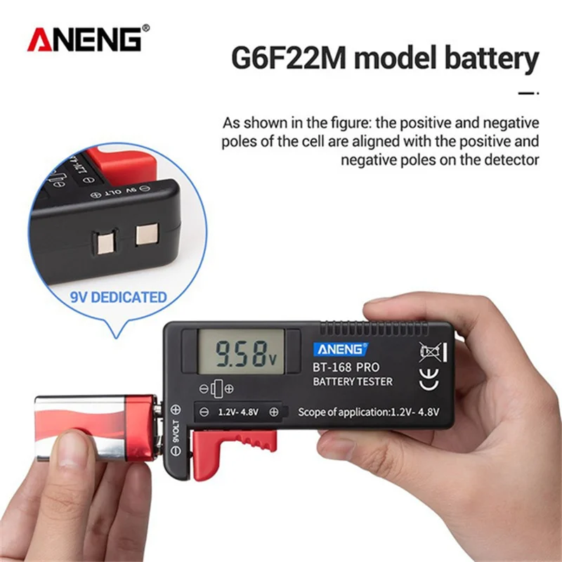 Portable Digital Battery Capacity Tester Multiple Size Battery Analyzer for AAA AA Button Cell Checker Volt Measure,battery tester