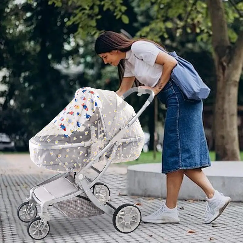 

Stroller Net Cover Bassinet Seat Cover Portable Netting for Small Crib Breathable Net covering for pram Strollers accessories