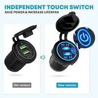 Panneau de commutation 24V, panneau de commutation marin, étanche, panneau de commutation à 5 boutons, interrupteur Usb, voltmètre numérique Led, prise allume-cigare 2