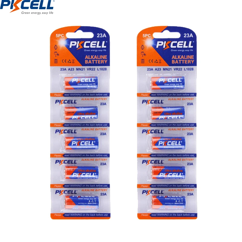 10Pc Pkcell 23A 12V Batteria 23A E 21/23 A23 23G A Mn21 Batteria Alcalina A Secco Per Campanello Allarme Auto Walkman Telecomando Per Auto