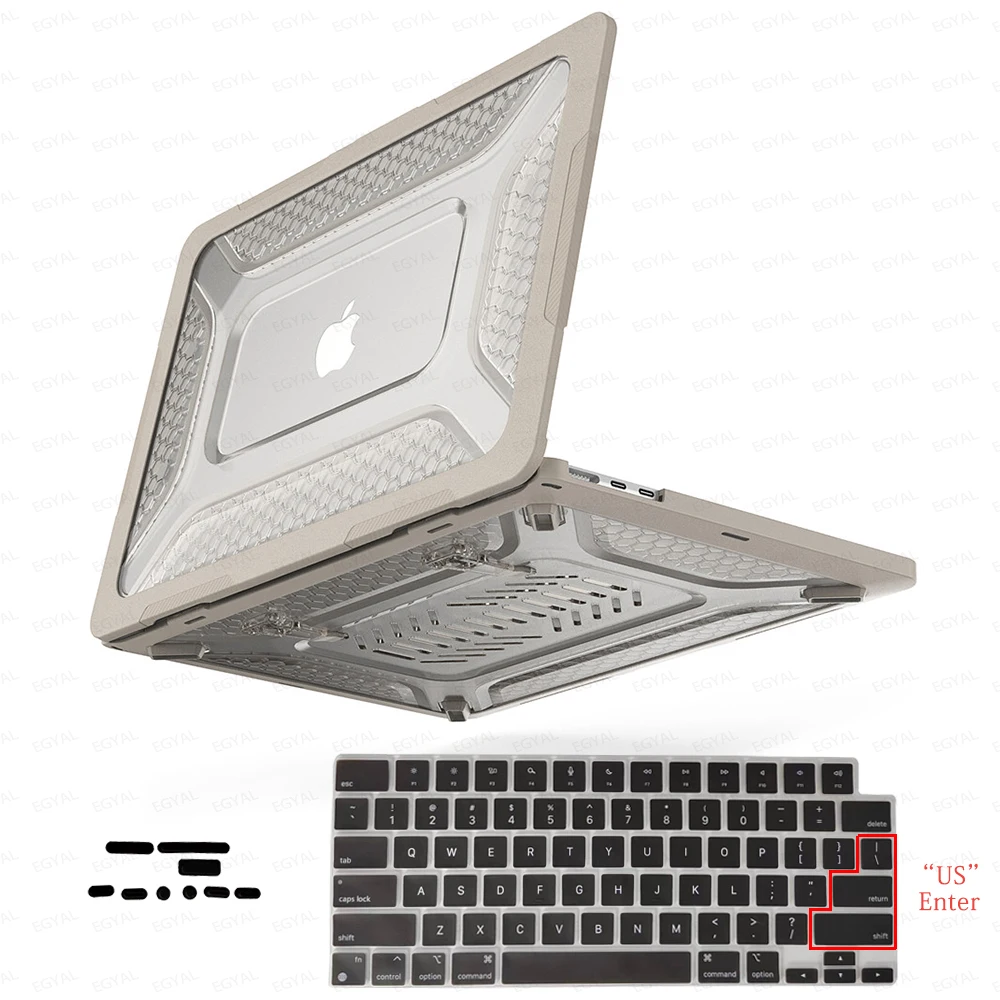 Premium Laptop Case with Dustproof Plug & Keyboard Cover - Elegant Design
