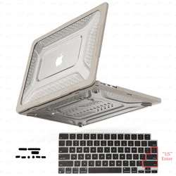 Premium Laptop Case with Dustproof Plug & Keyboard Cover - Elegant Design for Air 15 2025 A3241 (Khaki US Enter)