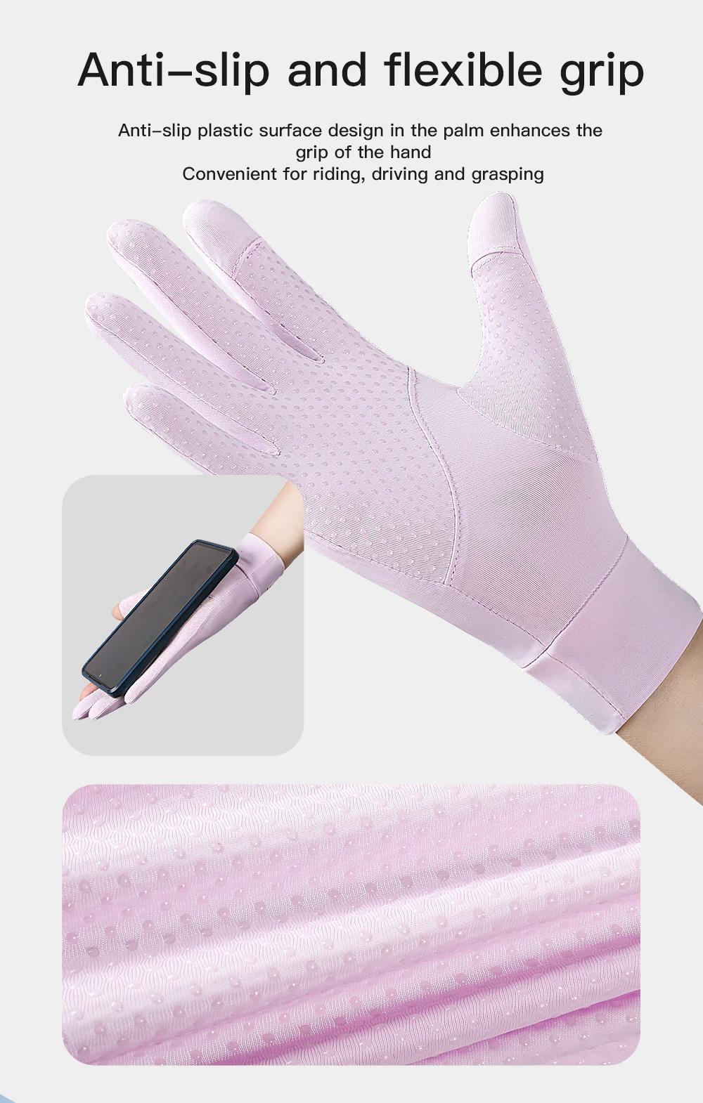Women Mid Sunscreen Gloves Summer Spring Thin Elastic Anti UV Driving Gloves Slip Resistant Etiquette Gloves