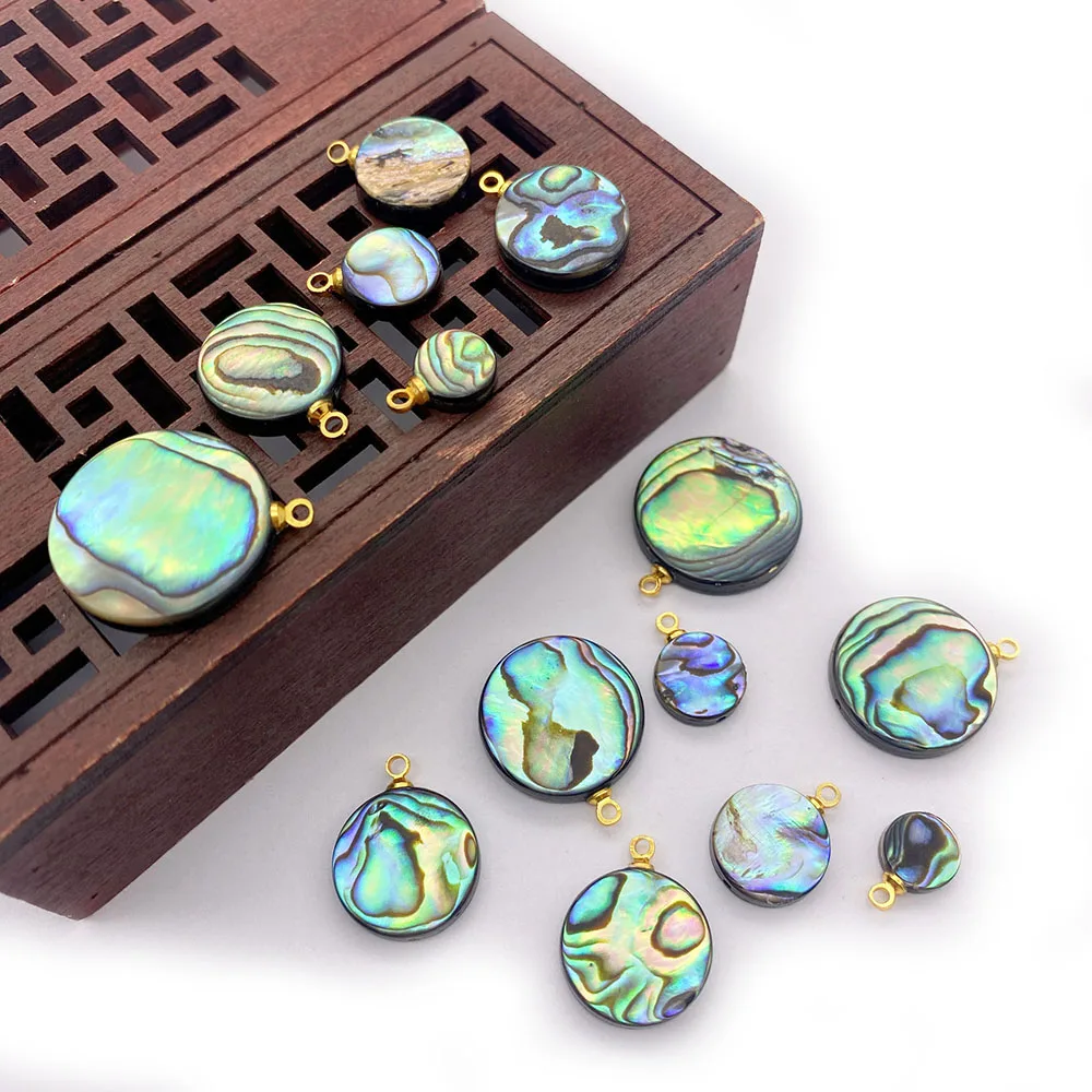 

3pcs Natural Shell Abalone Pendant Round Necklace Pendant DIY Jewelry Making Bracelet Earring Accessories Designer Charms 8-20mm