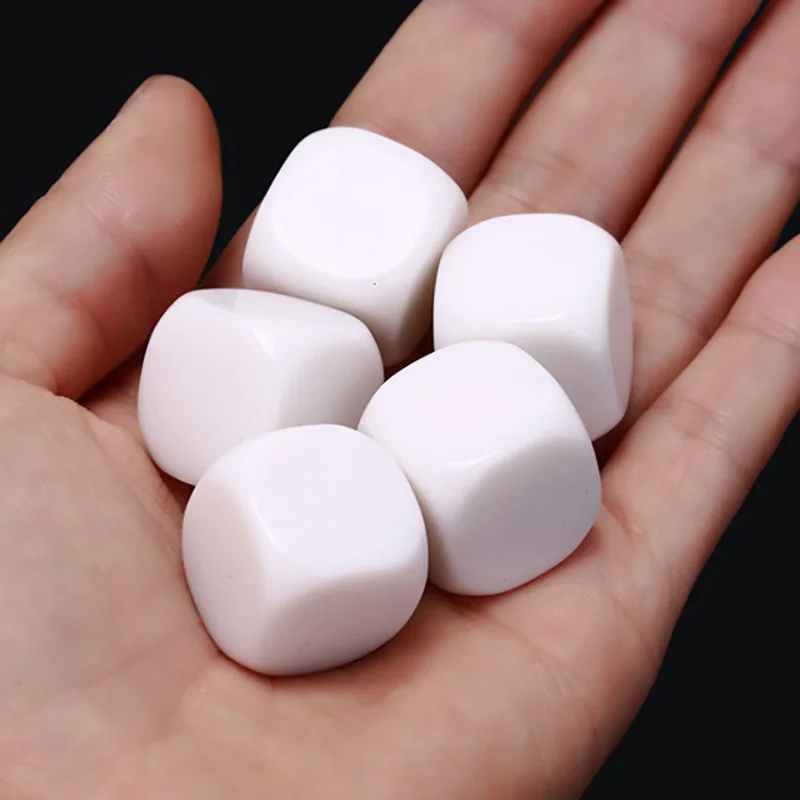 Dice Set 20*20 mm White Dice 4 Side Filleted Corner Puzzle Game 10 PCS/Set