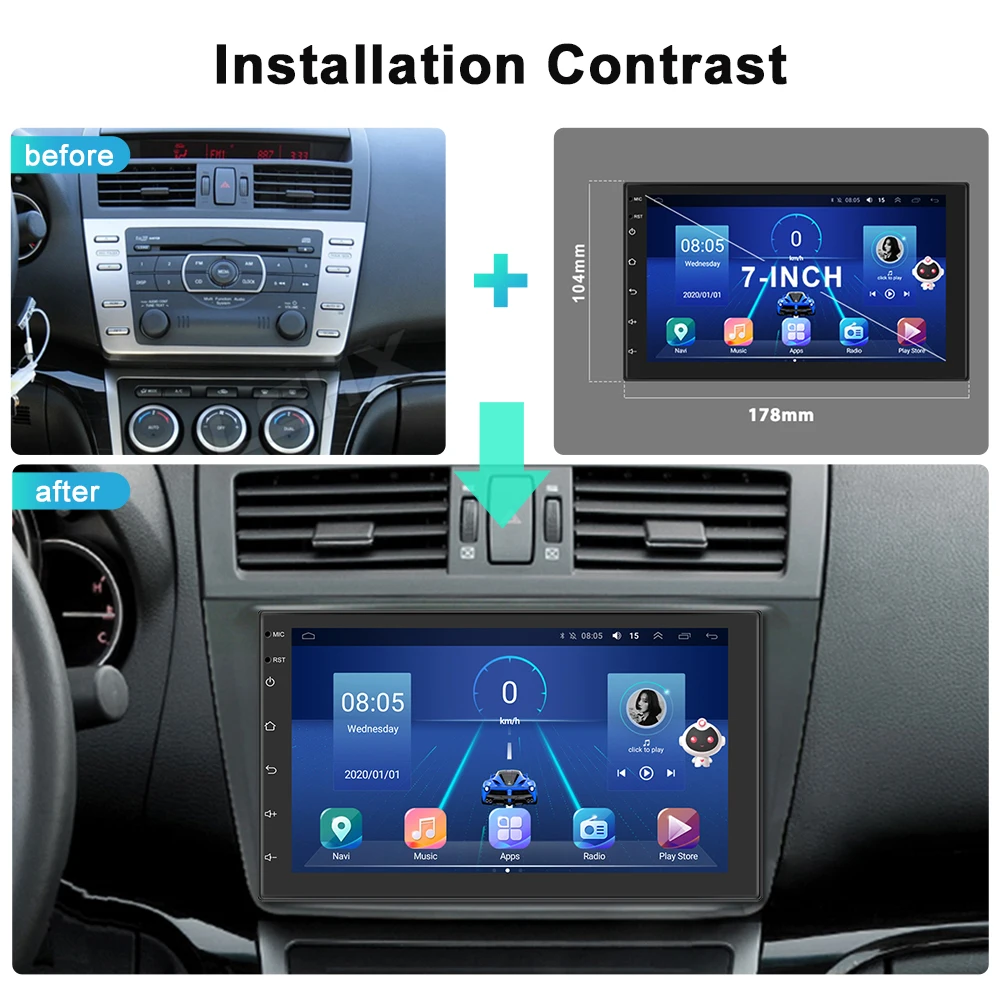 AMPrime AI Android 10.0 Car Radio 8 Core 128GB Car Video Multimedia Player For Nissan Hyundai Kia Toyota 2din FM Radio Receiver