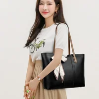 Women High Quality Leather Shoulder Bags Elegant Designer Ladies Luxury Handbag Purse Casual Tote Sac Commuting Shopping Bag 2