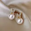 Boucles d'oreilles en perles classiques simples et légères, mode sud-coréenne, cadeau de fête d'anniversaire, bijoux pour femmes, nouvelle collection 2023