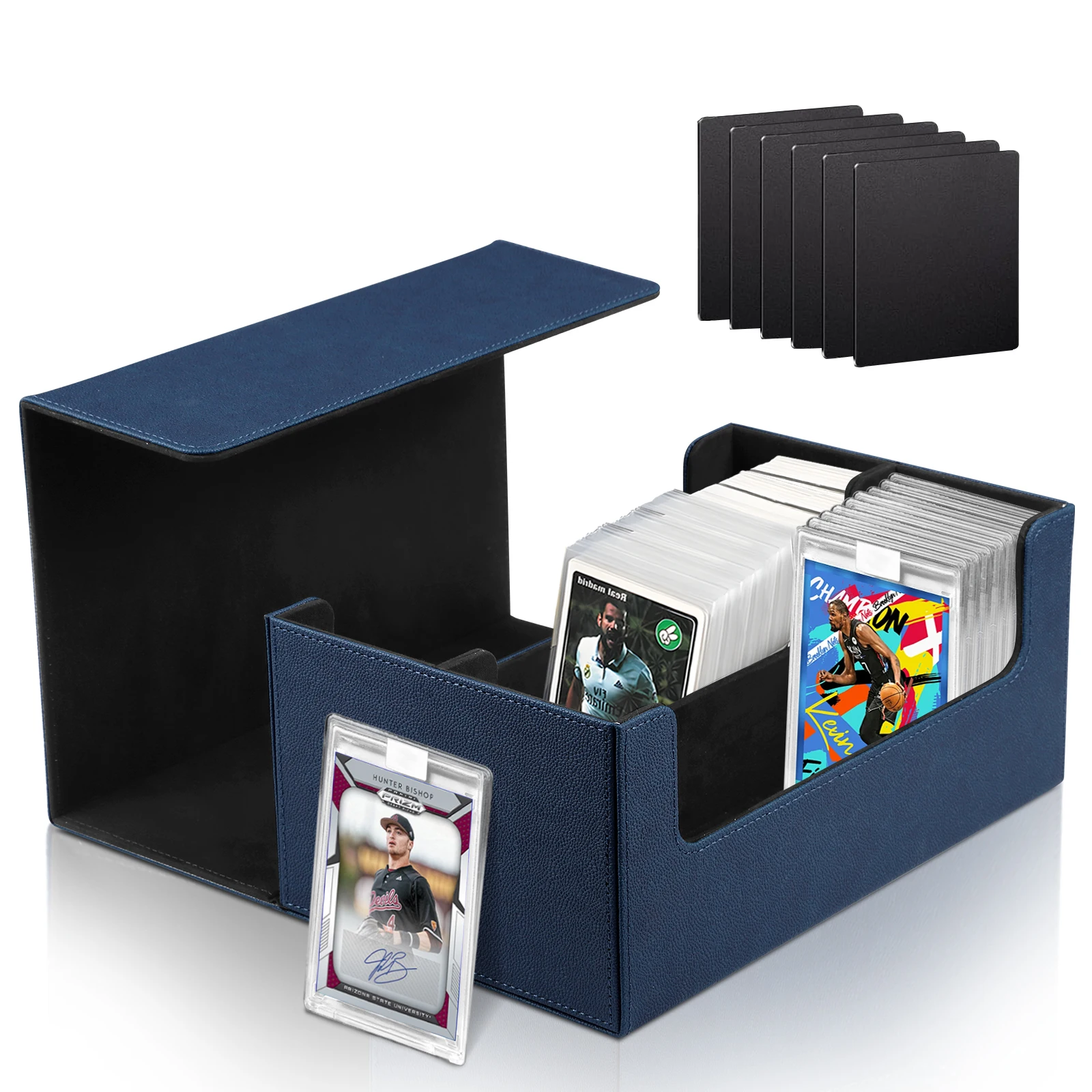 

Deck Card Storage For 72 Magnetic Card 6 Card Dividers 2 Rows Deck Trading Cards Box Holding For Baseball Play Cards