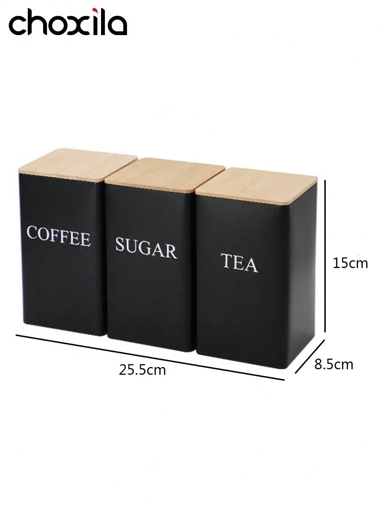 1pc Coffee Storage Can Tea Snacks Coffee Bean Storage Can Bamboo Lid Iron Art Display Square Can 6