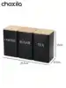 1pc Coffee Storage Can Tea Snacks Coffee Bean Storage Can Bamboo Lid Iron Art Display Square Can 6