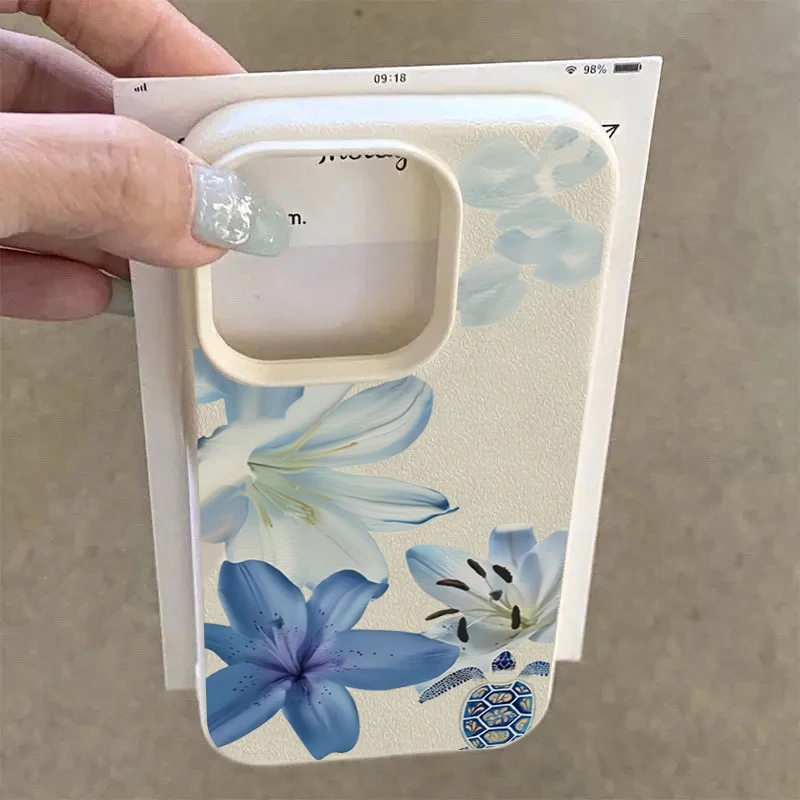 Lychee Pattern Fashion Lily Flower Art Design Phone Case For iPhone 17 16 15 14 11 13 12 11 Pro 16E 17Air X XR XS Max Soft Cover 3