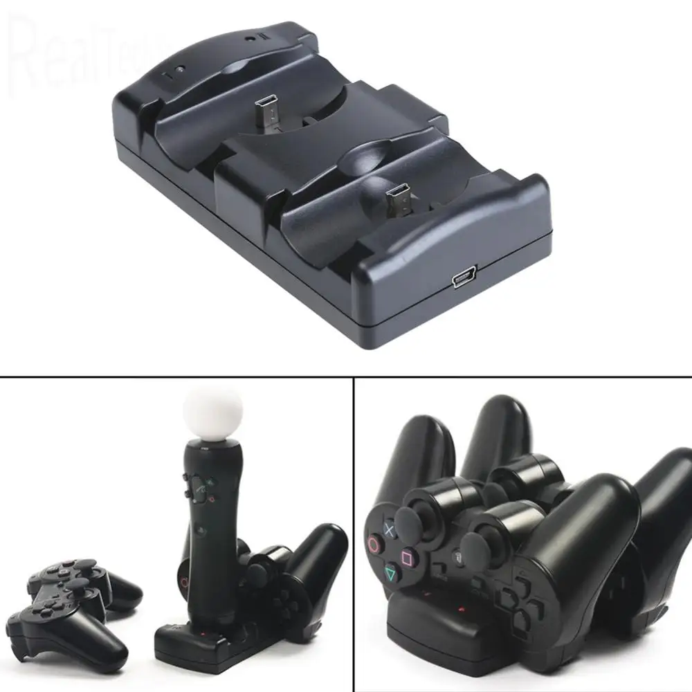 듀얼 충전기 스탠드 도크 PS3/PS3 무선 컨트롤러용 전문 충전 크래들 도킹 ..