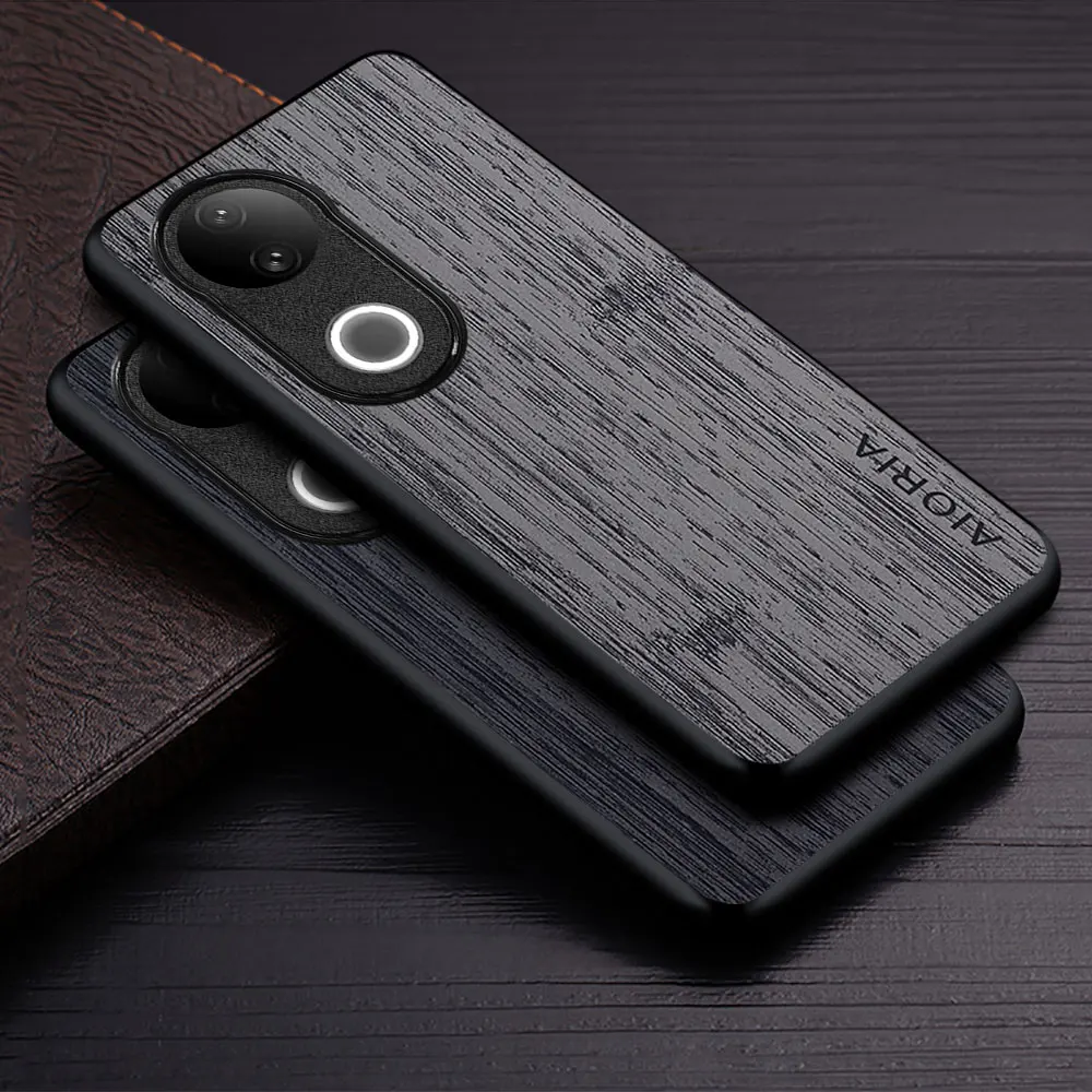 Luxury Bamboo Wood Pattern Leather Phone Case