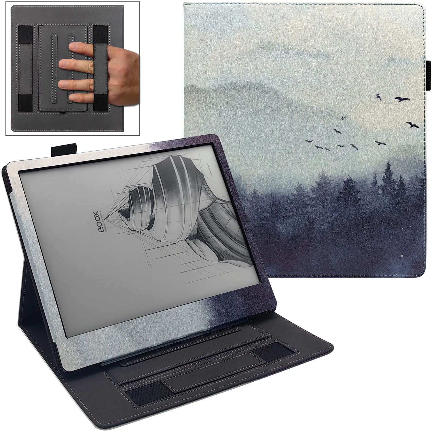 Boox Note Air Case Per 10.3 Pollici Boox Note Air 2 / Note Air 2 Plus Cover Con Smart Sleep/Wake Double Hand-Held & Stand