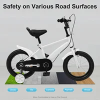 Vélo pour enfants de 14 pouces avec roue auxiliaire ‎ Vélo pour enfants débutants, hauteur de selle réglable de 43 à 49 cm, pour les loisirs des enfants 1