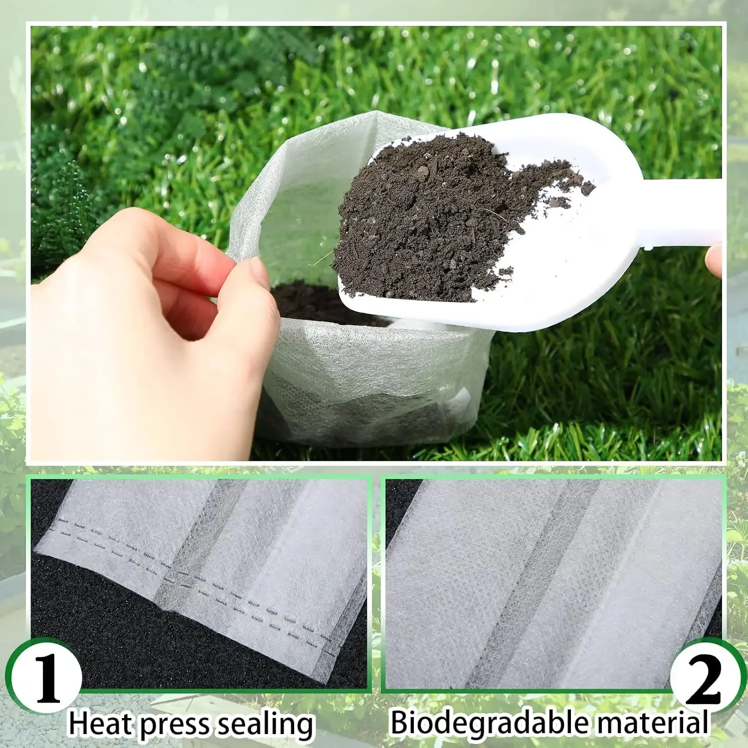 100/1000pcs Degradable Non-woven Plant Grow Bags Sapling Seed Nursery Bag Grow Pockets Planting Cultivation Pouches Garden Tools