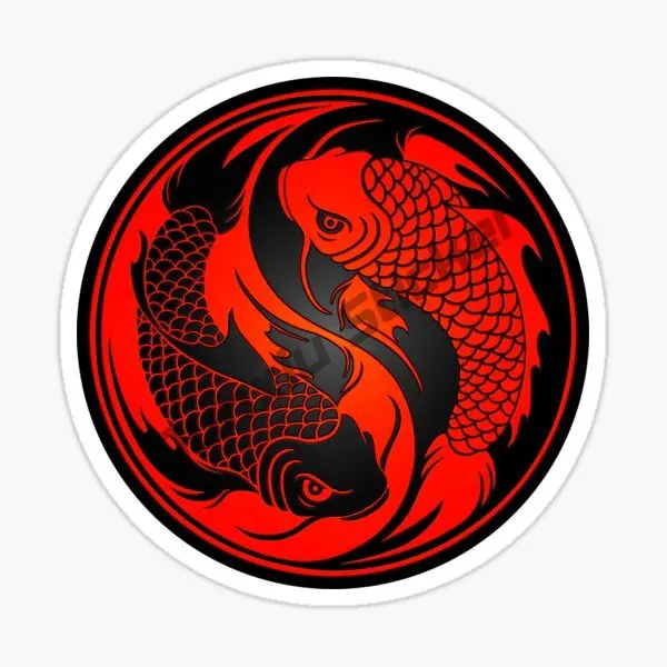 thumbnail image 1 of Pegatina de vinilo con diseño de pez koi nadando, Yin Yang, arte de pared, tatuaje de Carpe Diem, calavera, pegatinas de personalidad para coche, bricolaje, 3D, RV, 1 of 5