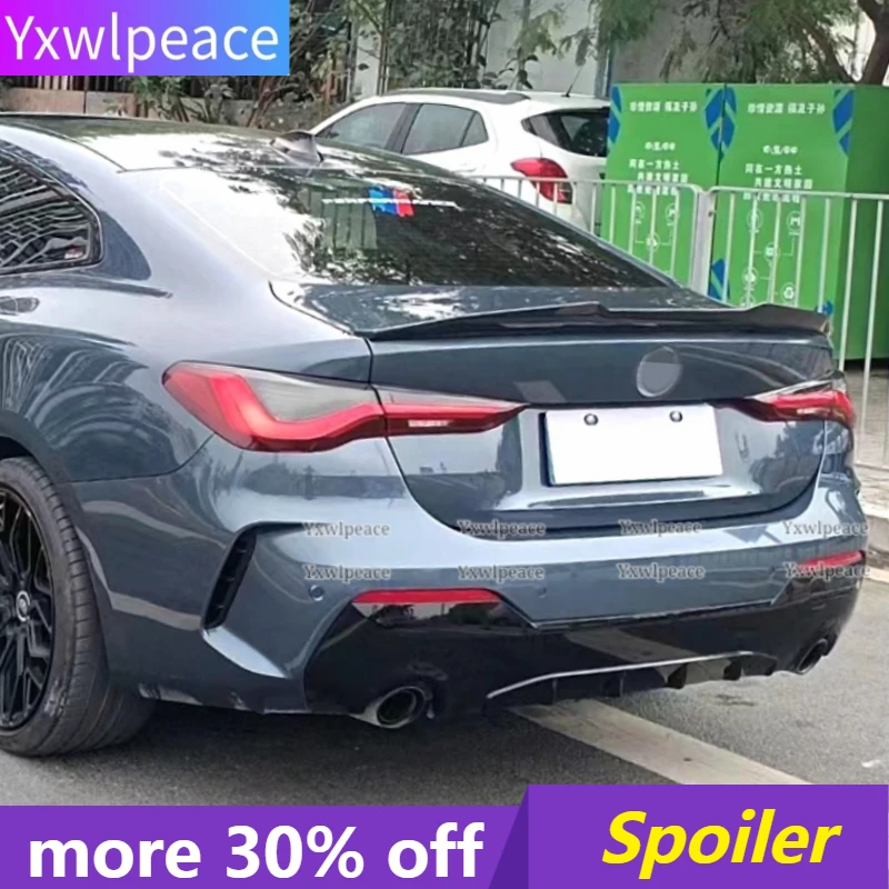 

For BMW 4 Series G22 M430i M440i G82 PSM Style Spoiler 2 Door 2020-2023 ABS Plastic Primer Color Rear Trunk Lip Spoiler Wing