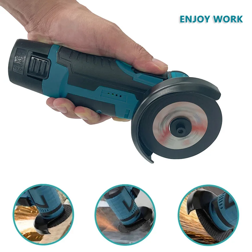 DONUMEH 12V Brushless Cordless Mini Angle Grinder Portable Grinding Metal Polishing Cutting Machine Lithium Battery Power Tool 5