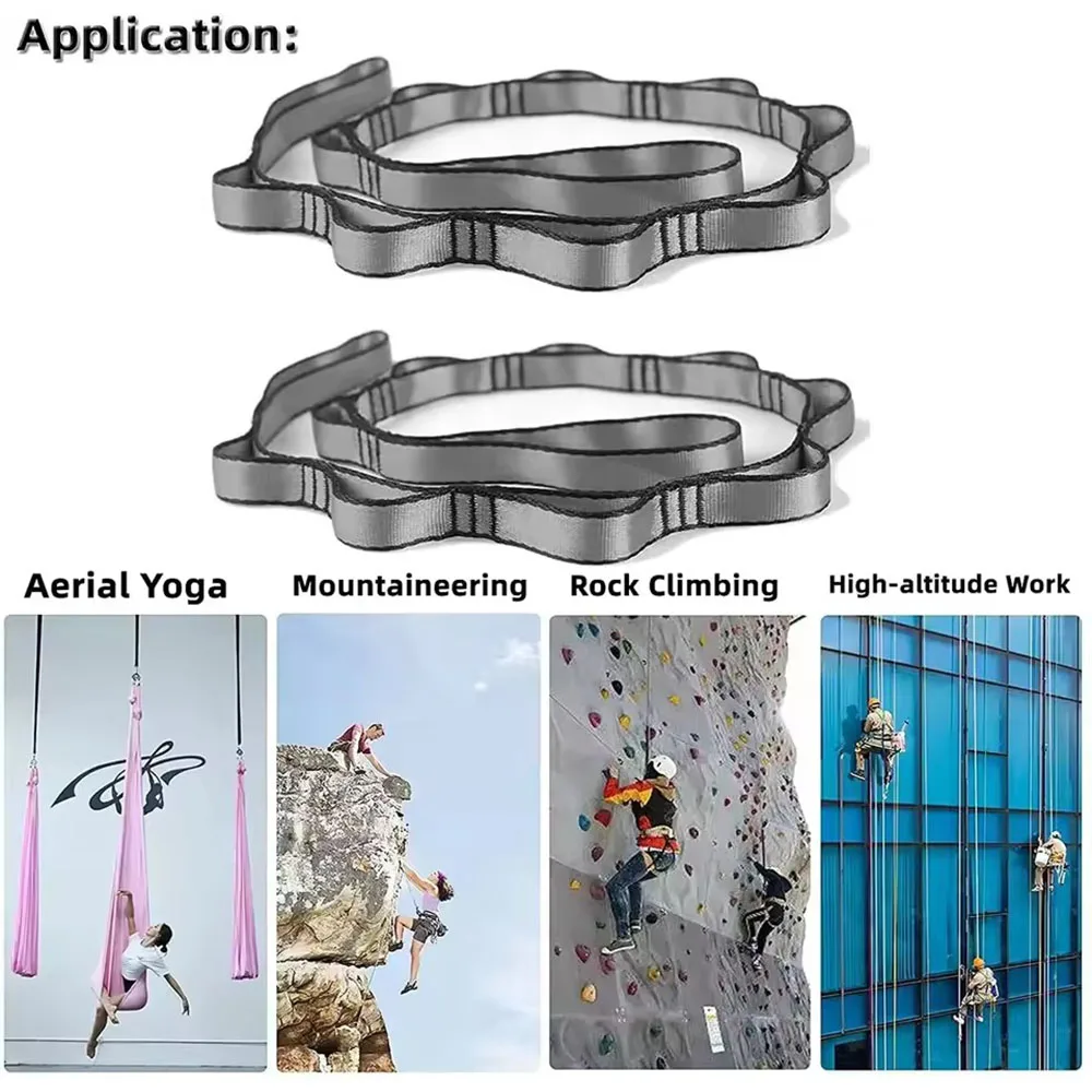 Daisy Chain Yoga Hammock Extension Strap Adjustable Nylon Sling_voghion.com