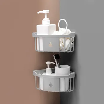 Настенная стойка для хранения в ванной, без отверстий, для крепления