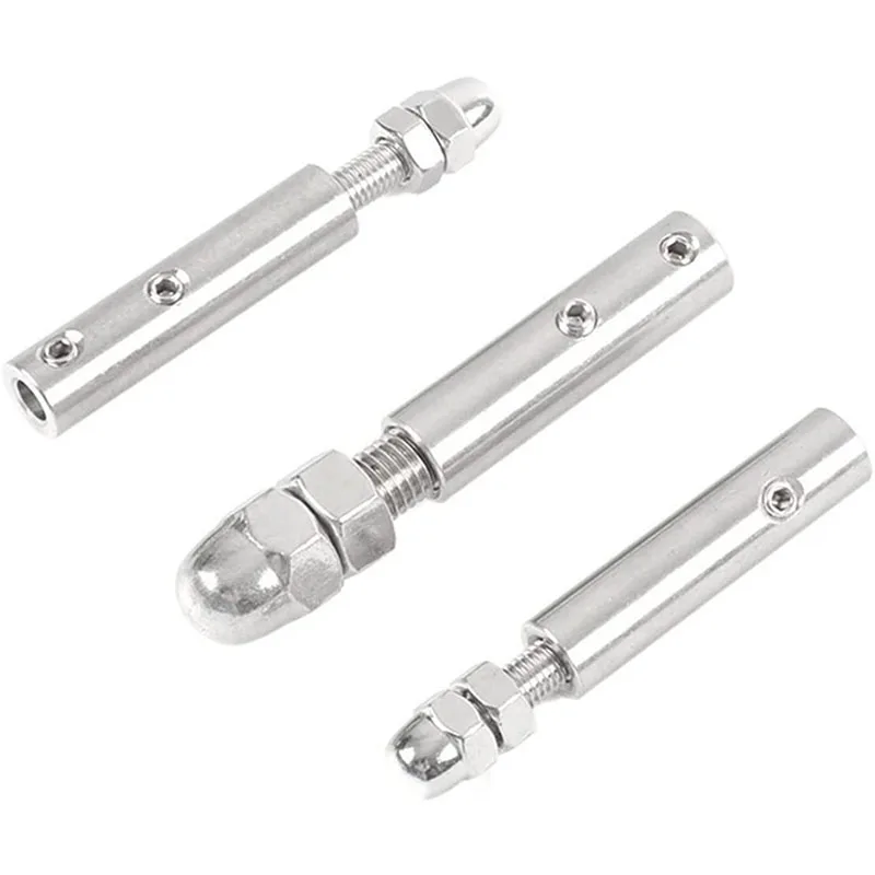 Cable Railing 3mm Threaded Stud Tension End Fitting Toggle Anchor Terminal for 1/8" Wire Rope Wood Stair Deck Post Hook