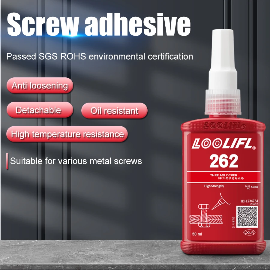 LOOLIFL 50ml 262 Threadlocker, anaerobic adhesive, anti-loosening agent, suitable for mechanical reinforcement, to prevent rust 3