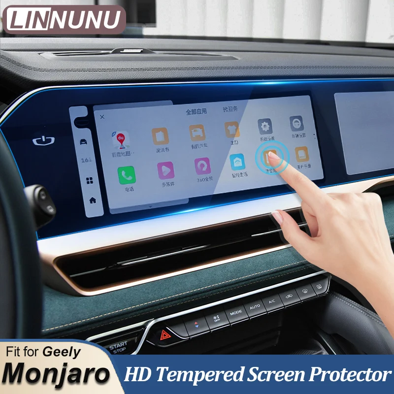 

LINNUNU Screen Protector Film Fit for KX11 Geely Monjaro Manjaro 2022-24 HDClearGPS Navigation Tempered Glass Foils Anti-scratch