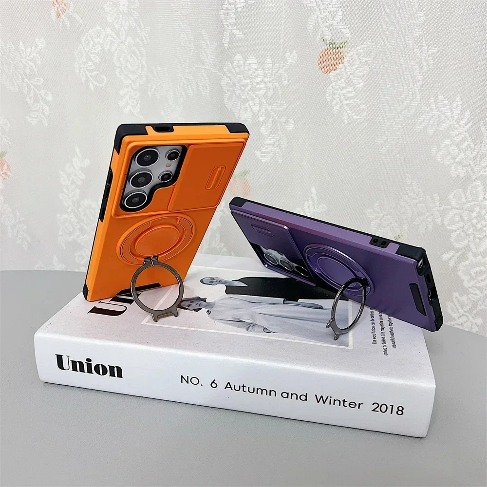 Slide Camera Protection Magnetic Stand Phone Case - Defender Cover