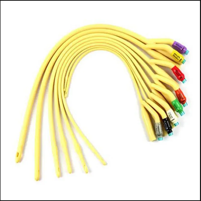 12 Pcs Double Lumen Catheters Male Medical Latex Disposable Catheters Female Drainage Urinary