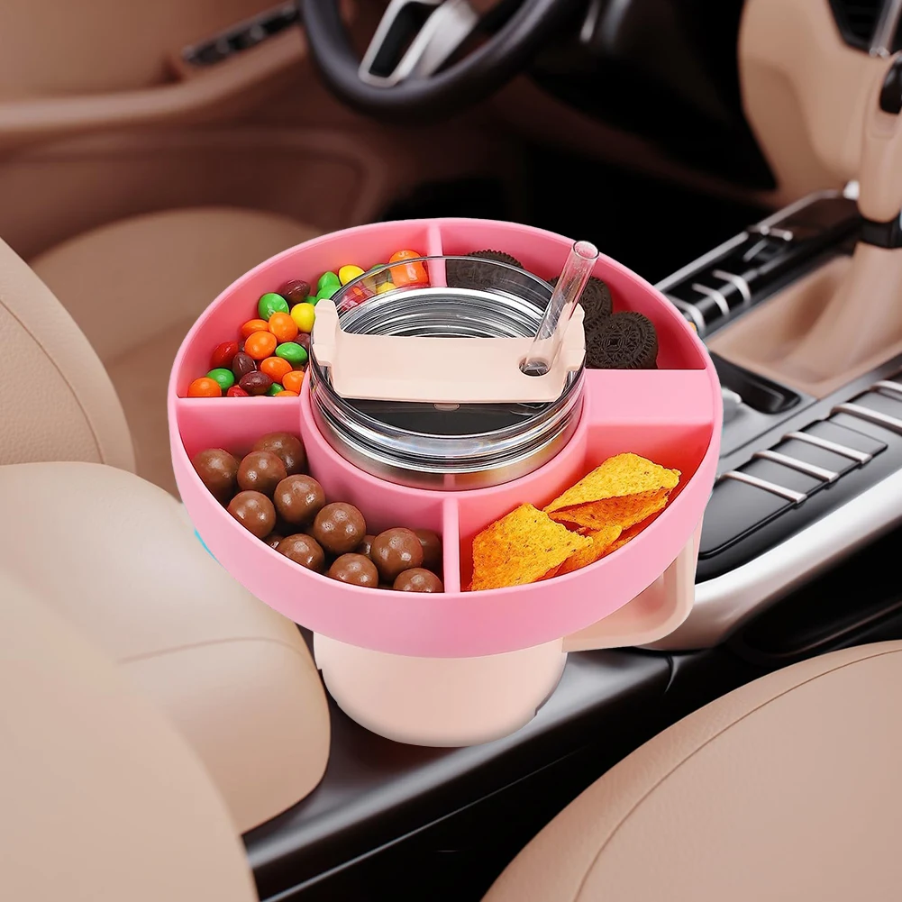 Snack Bowl for Stanley Cup 40oz Tumbler Silicone Snack Tray Cup Accessories  Reusable Snack Ring for Car Cup Holder Cinema Home