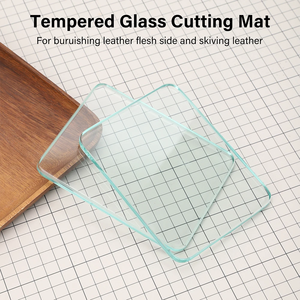 Leather Burnisher Tool Leather Burnisher Craft Tools Clear Tempered Glass Slicker for Burnishing Polishing Board Leather Finish Tokonole Gum Tool