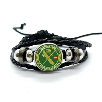 España Guardia Civil El Honor Es Mi Divisa Glass Dome Leather Bracelets Multilayer Spanish Police Braided Bangles Jewelry Gift 1