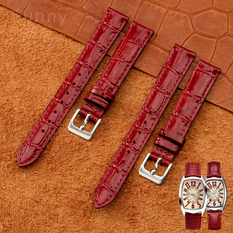 Cinturino Per Orologio In Vera Pelle Per Casio Ltp-1208E-9 B2 Ltp-V007L 1208 Lth-1060 4048 Secchiello Per Vino Orologio Rosso Catena Per Orologio Ross