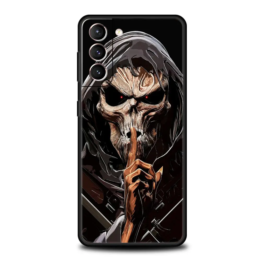 Grim Reaper Skull Skeleton Soft Black Phone Case
