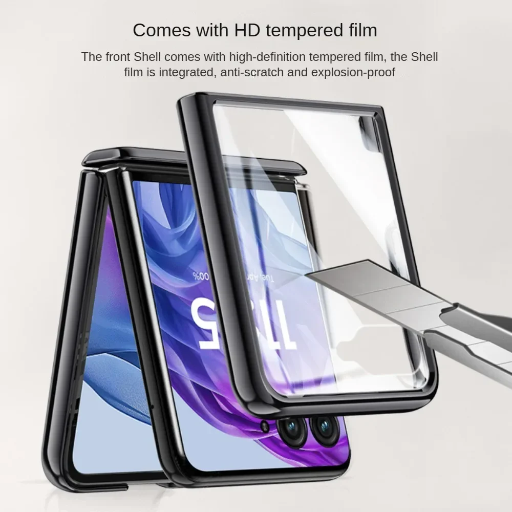 Ultra-Thin Electroplated Transparent Shockproof Case with Mirror Film and Folding Hinge Cover
