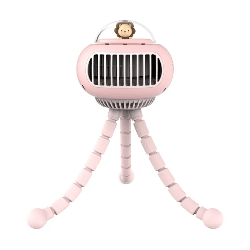 Summer New Stroller Fan Shake Head Usb Rechargeable Octopus Children Folding Mini Stroller Fan