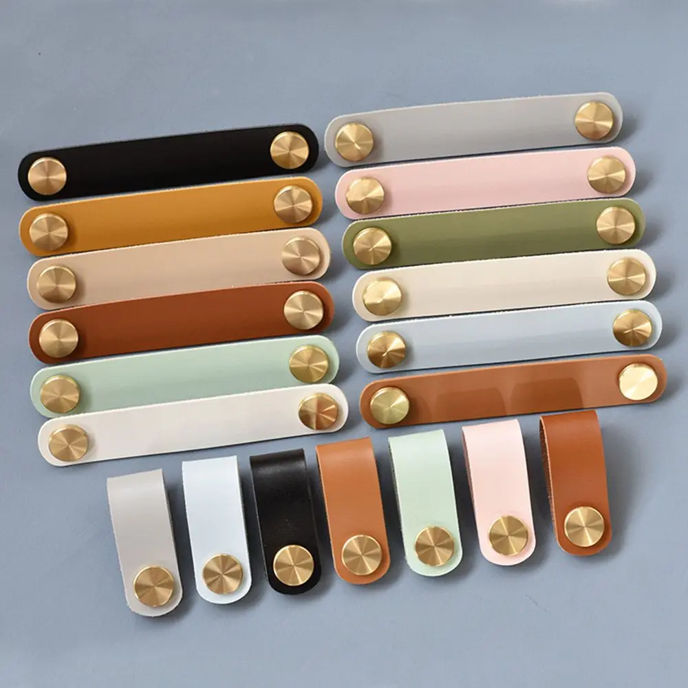 Furniture Nordic Hardware Environmentally Kitchen Wardrobe Cabinet Door Pulls Leather Handle Drawer Handle Furniture Knobs