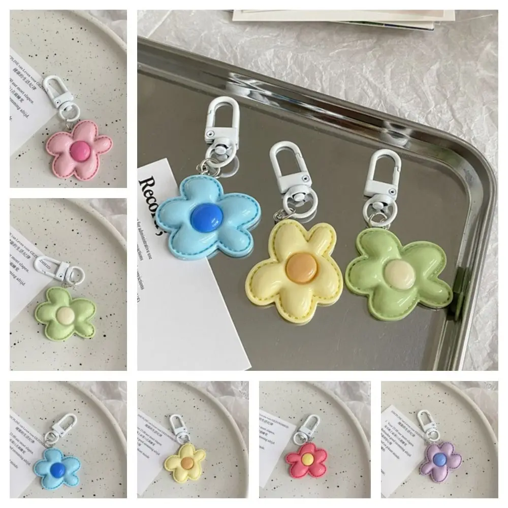 Cute Flower Keychain Fashion Mini Korean Style Resin Floral Keyring Colorful Kawaii Bloom Pendant Earphone Case