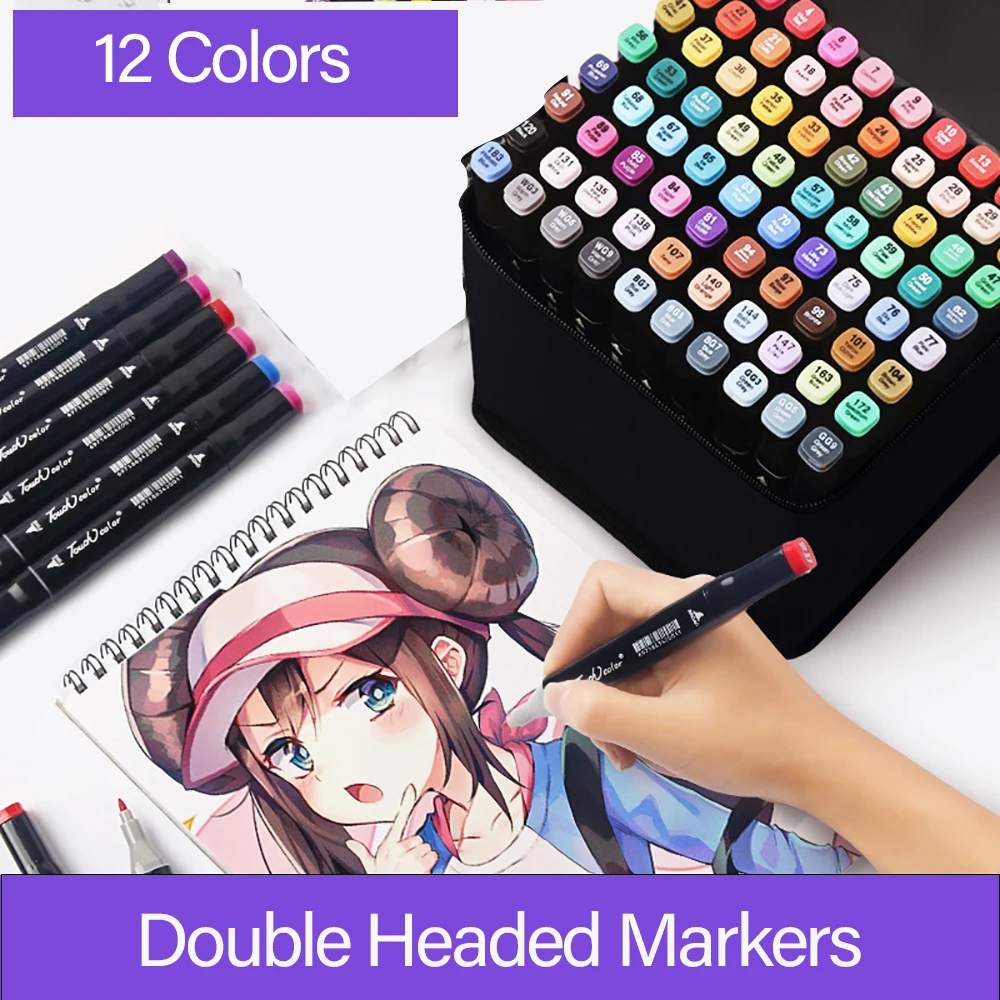1 Pcs Single Art Marker Black Acrylic Dual Head Alcohol Based Sketch Markers  Pen Manga Drawing Pens Art Supplies - AliExpress