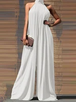 ZANZEA 2024 Summer Women Party Elegant Jumpsuits Wide Leg Rompers Solid Color Wide Leg Playsuits Holiday Chic Sleeveless Overall - Image 2