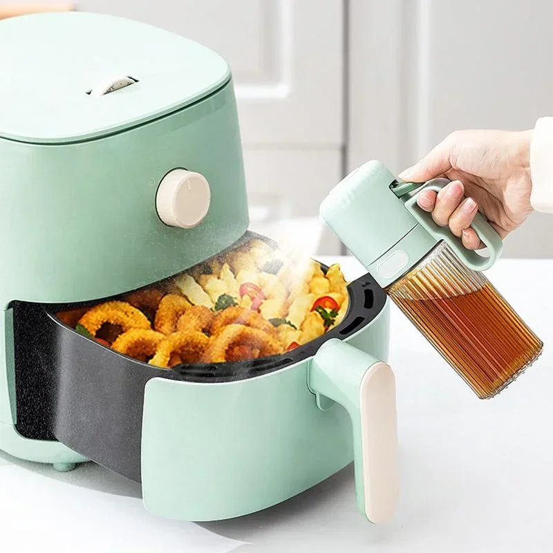 Creative Kitchen Oil Spray Bottle Liquid Seasoning Storage Bottles with Label Sauce Vinegar Dispenser Bottle Glass Oil Kettle